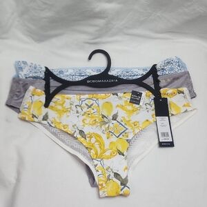 BCBGMAXAZRIA Yellow and Blue Panties Sz L